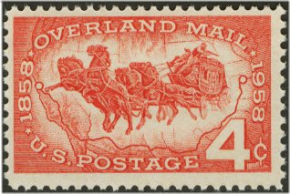 1120 4c Overland Mail F-VF Mint NH Plate Block of 4 #1120pb
