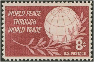 1129 8c World Peace/Trade F-VF Mint NH Plate Block of 4 #1129pb