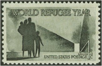 1149 4c Refugee Year F-VF Mint NH Plate Block of 4 #1149pb