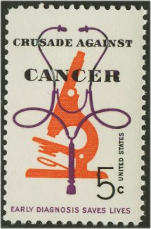 1263 5c Cancer Crusade F-VF Mint NH Plate Block of 4 #1263pb