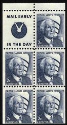 1280a 2c Wright,Booklet Pane of 5 Slogan 4 F-VF Mint NH #1280asl4