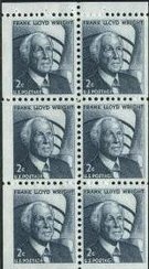 1280c 2? Frank L. Wright Booklet Pane of 6 Mint NH #1280cnh
