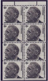 1284b 6c F.D. Roosevelt, Booklet Pane of 8 Used #1284bused