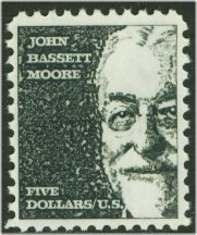 1295 5 John Bassett Moore F-VF Mint NH Plate Block of 4 #1295pb
