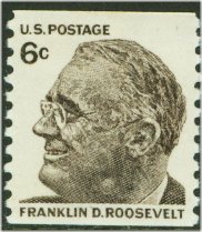1305 6c Roosevelt, Horizontal Coil Used #1305used