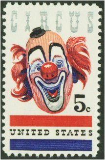 1309 5c Circus Clown F-VF Mint NH Plate Block of 4 #1309pb