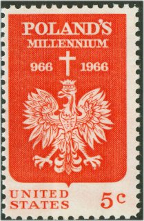 1313 5c Polish Millennium F-VF Mint NH Plate Block of 4 #1313pb