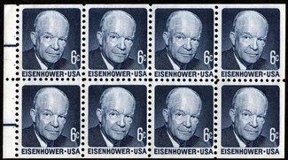 1393a 6c Eisenhower, Booklet Pane of 8 Used #1393aused