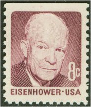 1395 8c Eisenhower, claret, [from booklet} F-VF Mint NH #1395nh