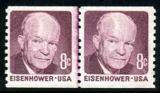 1402 8c Eisenhower Coil F-VF Mint NH Line Pair #1402lp