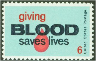 1425 6c Blood Donor F-VF Mint NH Plate Block of 4 #1425pb