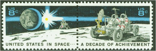 1434-5 8c Space Achievement,Attached Pair F-VF Mint NH #1434nh