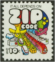1511 10c Zip Code F-VF Mint NH Plate Block of 8 #1511PB