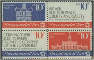 1543-6 10c Continental Congress F-VF Mint NH Plate Block of 4 #1543pb