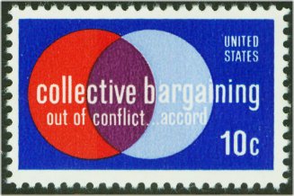 1558 10c Collective Bargaining F-VF Mint NH Plate Block of 8 #1558pb