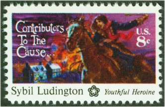 1559 8c Sybil Ludington F-VF Mint NH Plate Block of 10 #1559pb