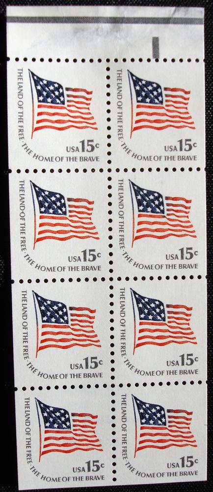 1598a 15c McHenry Flag F-VF Mint NH Booklet Pane of 8 #1598a