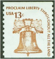 1618a 13c Liberty Bell Coil F-VF (UNTAGGED SHINY GUM)  Mint NH  <p><B><font size=3 color=red>*Bureau Pre-Cancelled*<font size=3 color=black><B><p> #1618anh