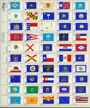 1633-82 13c State Flags sheet of 50 Used #1633-82shu