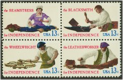 1717-20 13c Skilled Hands Attached block of 4 F-VF Mint NH #1717nh