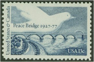 1721 13c Peace Bridge F-VF Mint NH Plate Block of 4 #1721pb