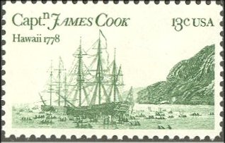 1733 13c Capt. Cook-Seascape F-VF Mint NH Plate Block of 4 #1733pb