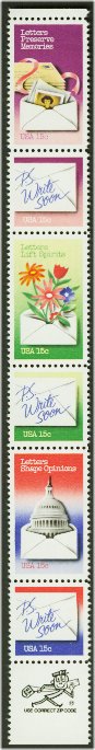 1805-10 15c Letters F-VF Mint NH Plate Block of 36 #1805pb