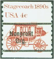 1898Ab 4c Stagecoach Precancelled Mint NH Plate Strip of 5 #1898Abpnc5