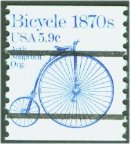 1901a 5.9c Bicycle Coil Precancelled Plate Number Strip of 5 #1901apnc5