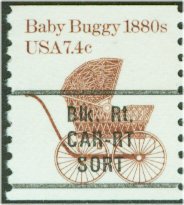 1902a 7.4c Baby Buggy Coil Precancelled Plate Number Strip of 3 #1902apnc