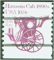 1904a 10.9c Hansom Cab Coil Precancelled Plate Number Strip of 3 #1904aonc