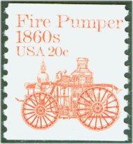 1908 20c Fire Pumper Coil F-VF Mint NH Plate Number Strip of 5 #1908pnc5