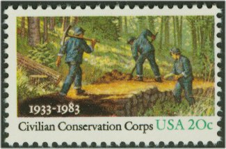 2037 20c Civilian Conservation Corps F-VF Mint NH Plate Block #2037pb