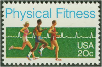2043 20c Physical Fitness F-VF Mint NH Plate Block of 20 #2043pb