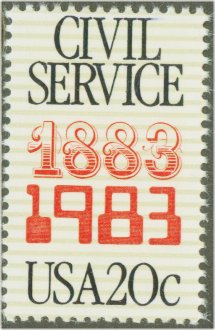 2053 20c Civil Service F-VF Mint NH Plate Block of 20 #2053pb
