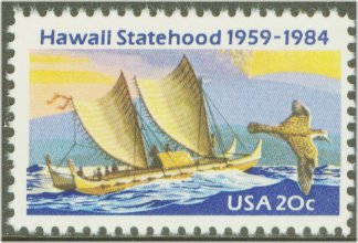2080 20c Hawaii Statehood F-VF Mint NH Plate Block of 4 #2080pb