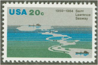 2091 20c St. Lawrence Seaway F-VF Mint NH Plate Block of 4 #2091pb