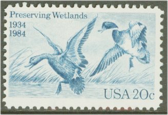 2092 20c Waterfowl Act F-VF Mint NH Plate Block of 4 #2092pb