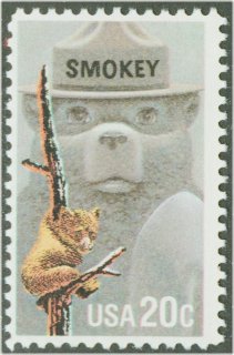 2096 20c Smokey the Bear F-VF Mint NH Plate Block of 4 #2096pb