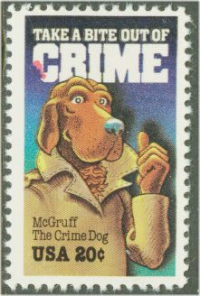2102 20c Crime Prevention F-VF Mint NH Plate Block of 4 #2102pb