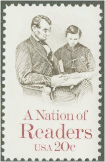 2106 20c Nation of Readers F-VF Mint NH Plate Block of 4 #2106pb