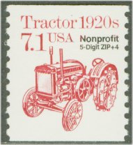2127av 7.1c Tractor, Zip + 4 Precancel Coil Mint NH PNC of 5 #2127bpnc5