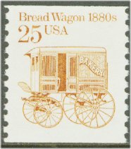 2136 25c Bread Wagon Coil F-VF Mint NH Plate Number Strip of 3 #2136pnc