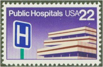2210 22c Public Hospitals F-VF Mint NH Plate Block of 4 #2210pb