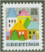 2245 22c Christmas-Village F-VF Mint NH Plate Block of 4 #2245pb