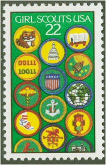 2251 22c Girl Scouts F-VF Mint NH Plate Block of 4 #2251pb