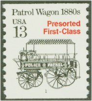 2258 13c Patrol Wagon Coil F-VF Mint NH Plate Number Strip of 5 #2258pnc5