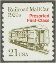 2265 21c Railroad Mail Coil F-VF Mint NH #2265nh