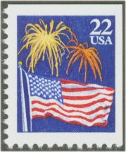 2276as 22c Flags  Fireworks Booklet Single Used #2276vused