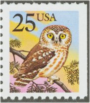 2285 25c Owl and Grosbeak Attached Pair Used #2285attu